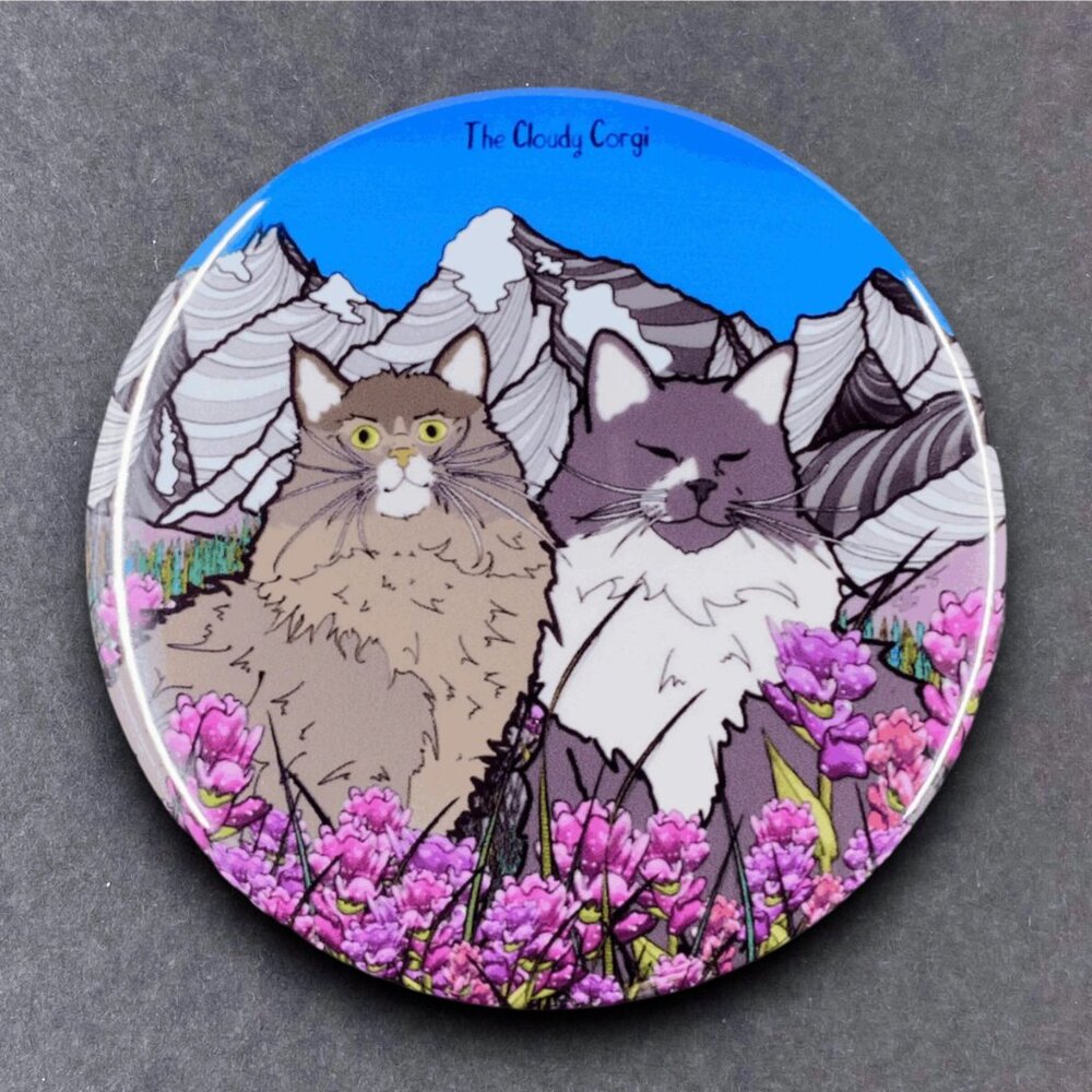 Maine Coon Cat Handmade - Pin, Magnet, Keychain, Bottle Opener or Mini Ornament